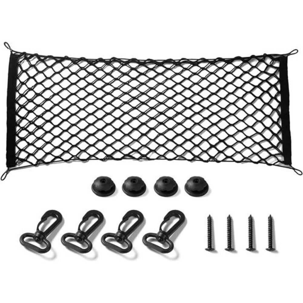 Cargo Net Adjustable Elastic Trunk Storage Net with Hooks for SUV Car Truck